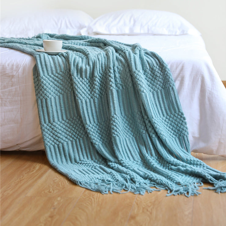 Sofa Blanket Hotel Bed Towel Bed Flag Tassel Shawl Blanket Bed End Cloth Blanket AT home decorations