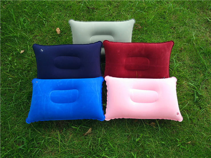 Wholesale Outdoor Pvc Pillows Travel Camping Thick Flocking Rectangular Inflatable Pillows Nap Companion Square Pillow AT home decorations