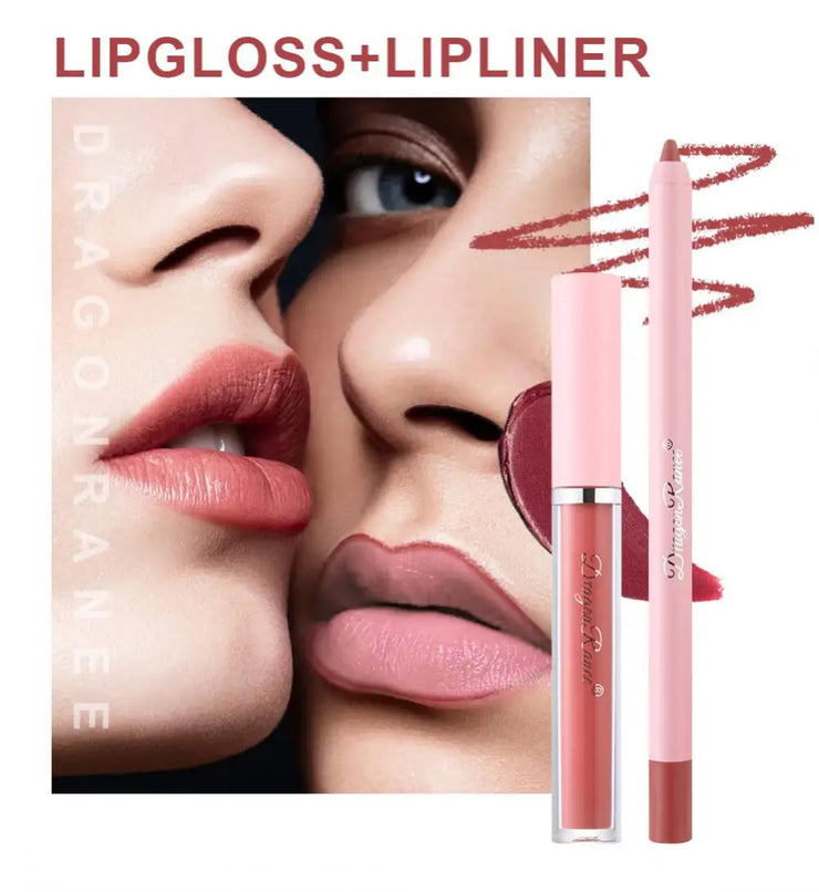 4pcs Lip Gloss Lip Liner Pen Set A T FASHION STORE