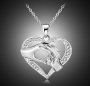 Mens 3 colors Black Chain Love Heart Necklaces for Couples Korean Ladies crystal jewelry new girls women Pendants Model AT home decorations