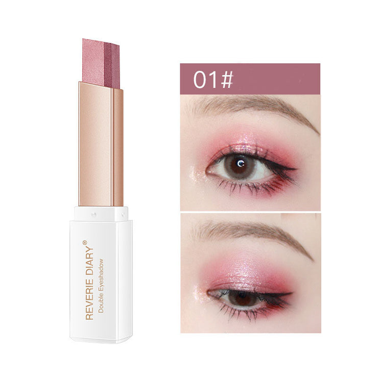 Lazy Eyeshadow Stick Stereo Gradient Shimmer Double Color Eye Shadow Pen Waterproof Easy To Wear Eyeshadow A T FASHION STORE