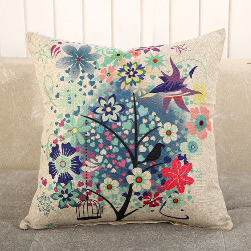 Fabric Decoration Supplies Car Gift Linen Printed Pillows Bedside Cushion Couch Pillow AT home decorations