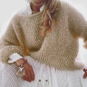 Women's Chunky Knitted Fluffy Pullover Tops A T FASHION STORE