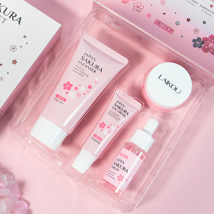 Sakura Skin Care Set 4-piece Set Cleansing Eye Cream Face Cream A T FASHION STORE