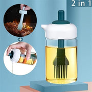 Oil Dispenser Bottle 2 in 1 Container with Silicone Brush 6c4e29