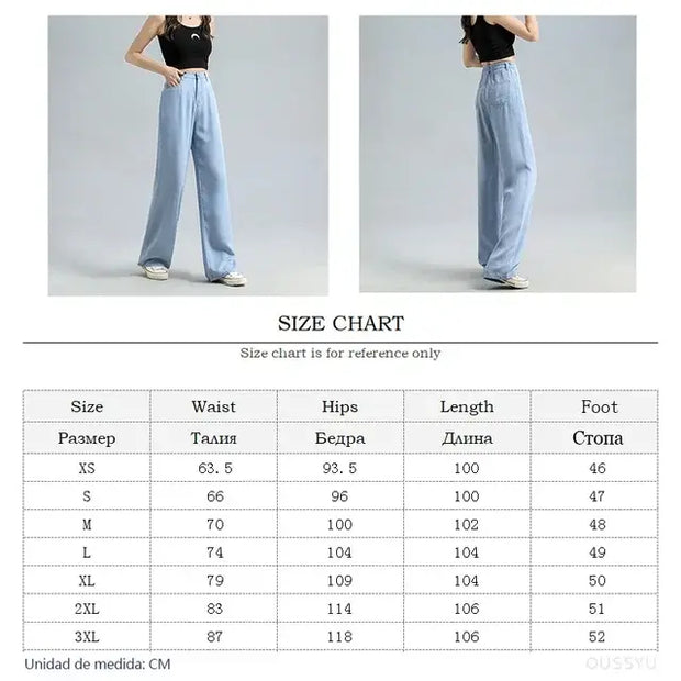 Women's Baggy Wide Leg Denim Pants A T FASHION STORE