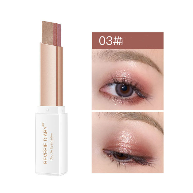 Lazy Eyeshadow Stick Stereo Gradient Shimmer Double Color Eye Shadow Pen Waterproof Easy To Wear Eyeshadow A T FASHION STORE