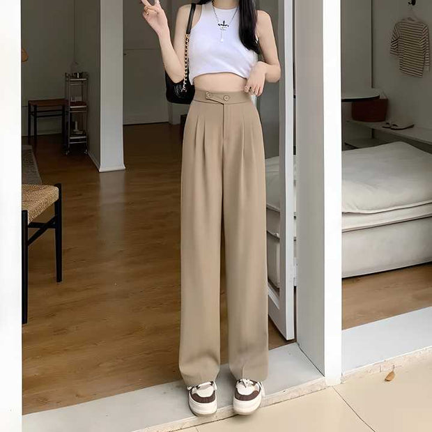 Women's Comfortable High Waist Loose Straight Wide Leg Pant 6c4e29