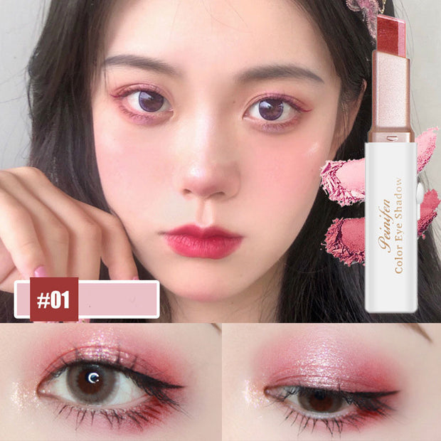 Lazy Eyeshadow Stick Stereo Gradient Shimmer Double Color Eye Shadow Pen Waterproof Easy To Wear Eyeshadow A T FASHION STORE