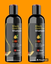 Unisex Instant Black Herbal Hair Dye Shampoo for Grey Hair Coverage Shampoo 3 in 1(100ml) Pack Of 2 6c4e29