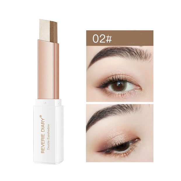 Lazy Eyeshadow Stick Stereo Gradient Shimmer Double Color Eye Shadow Pen Waterproof Easy To Wear Eyeshadow A T FASHION STORE