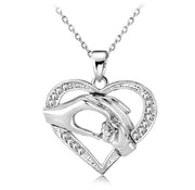 Mens 3 colors Black Chain Love Heart Necklaces for Couples Korean Ladies crystal jewelry new girls women Pendants Model AT home decorations