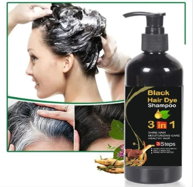 Unisex Instant Black Herbal Hair Dye Shampoo for Grey Hair Coverage Shampoo 3 in 1(100ml) Pack Of 2 6c4e29