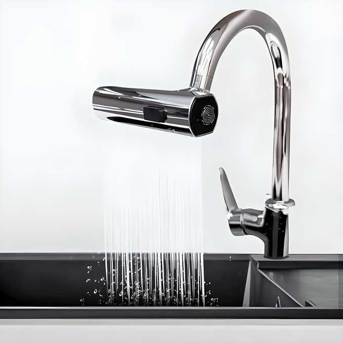 3 in 1 360� Waterfall Kitchen Faucet, Touch Faucet, Extender for Kitchen Sink 6c4e29