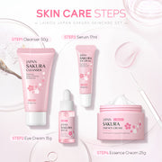 Sakura Skin Care Set 4-piece Set Cleansing Eye Cream Face Cream A T FASHION STORE