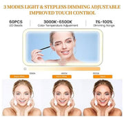 Rechargeable Car Makeup Mirror with LED Lights (Pack Of 1) 6c4e29