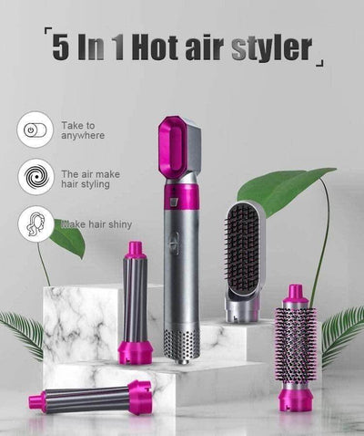 5 in 1 Multifunctional Hair Dryer Styling Tool, Detachable 5-in-1 Multi-Head Hot Air Comb, The Negative Ion Automatic Suction Hair Curler 6c4e29