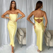 Giyu Sexy Satin Evening Dress A T FASHION STORE