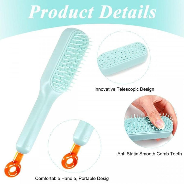 Self-cleaning Anti-static Massage Comb for Adults and Kids- Pack of 1 6c4e29