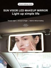 Rechargeable Car Makeup Mirror with LED Lights (Pack Of 1) 6c4e29