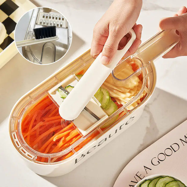 Multifunction Vegetable Cutter With Basket And Brush A T FASHION STORE