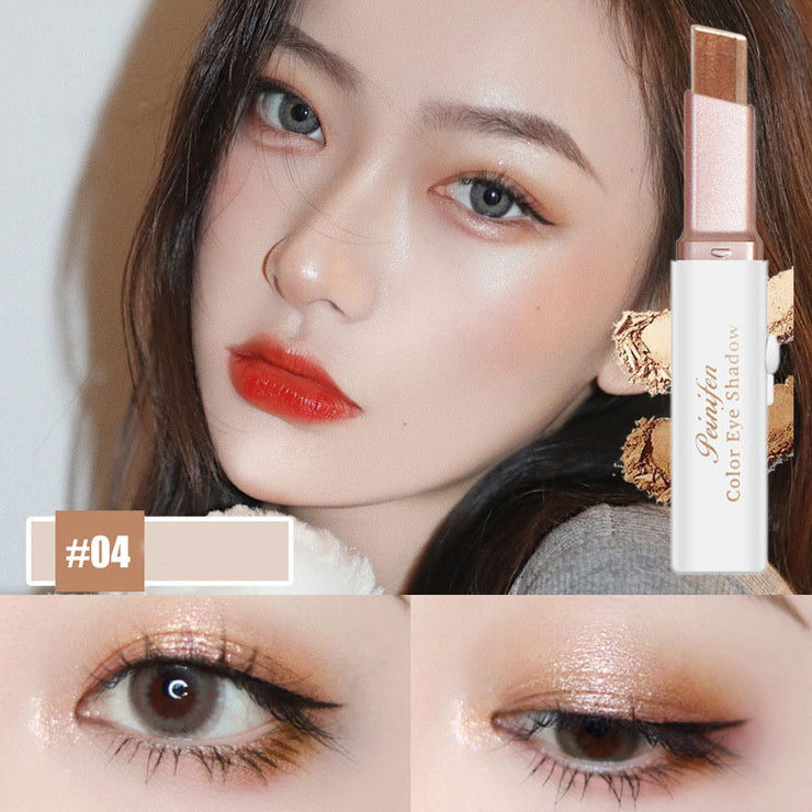 Lazy Eyeshadow Stick Stereo Gradient Shimmer Double Color Eye Shadow Pen Waterproof Easy To Wear Eyeshadow A T FASHION STORE