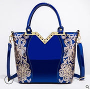 Luxury Sequin Embroidery Women's Patent Leather Handbag A T FASHION STORE