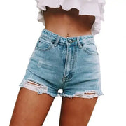 High Waist Ripped Denim Shorts: Women's Summer Fashion A T FASHION STORE