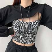 Cut Out Crop Hoodie A T FASHION STORE