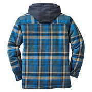 Plaid Long-Sleeved Hooded Jacket A T FASHION STORE