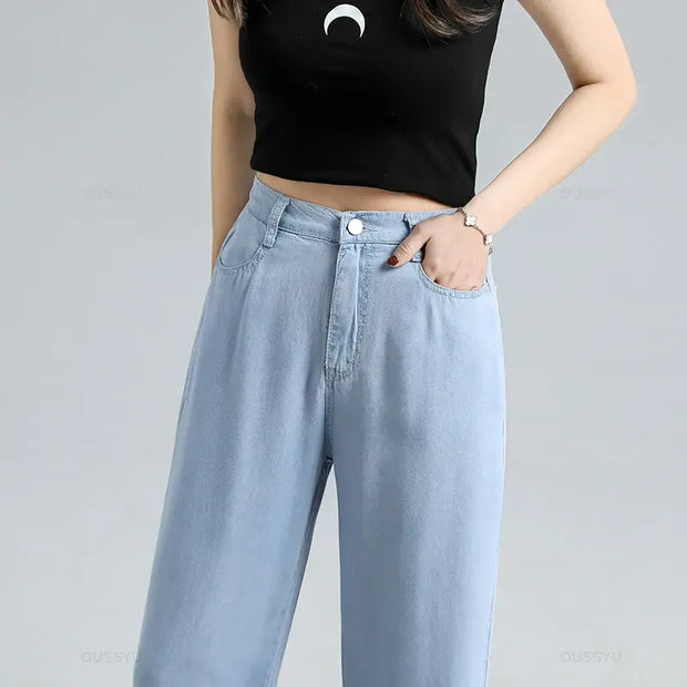 Women's Baggy Wide Leg Denim Pants A T FASHION STORE