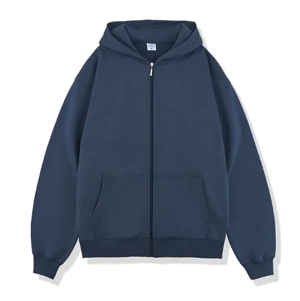 Autumn/Winter Terry Zipper Hoodie A T FASHION STORE