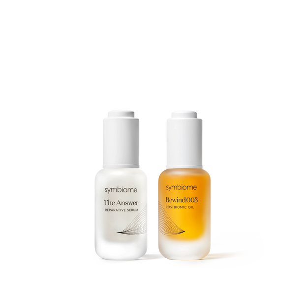 Supple Skin Set (The Answer Reparative Serum + Rewind003 Age-Defying Postbiomic Oil) - by Symbiome A T FASHION STORE