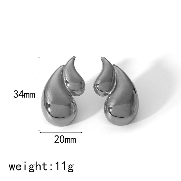 Women's 18K Double-layer Water Drop Stainless Steel Earrings AT home decorations