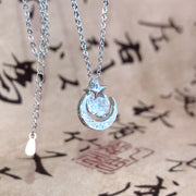 Shining Zircon Star Moon Necklace Women's Full Diamond AT home decorations