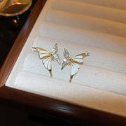 Fashionable Golden Drop Oil Diamond Butterfly Earrings AT home decorations