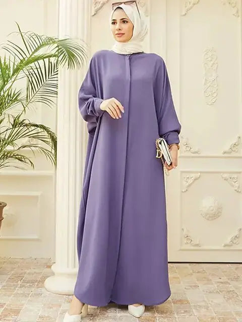 Fashion Single Breasted Muslim Dresses AT Fashion store