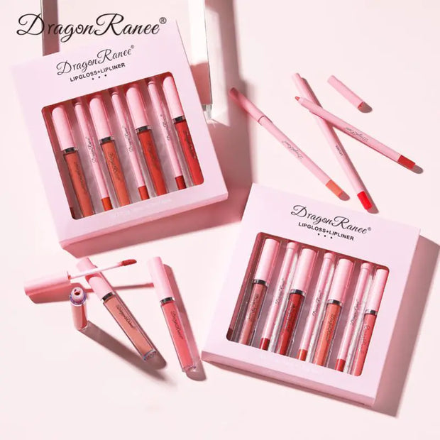 4pcs Lip Gloss Lip Liner Pen Set A T FASHION STORE