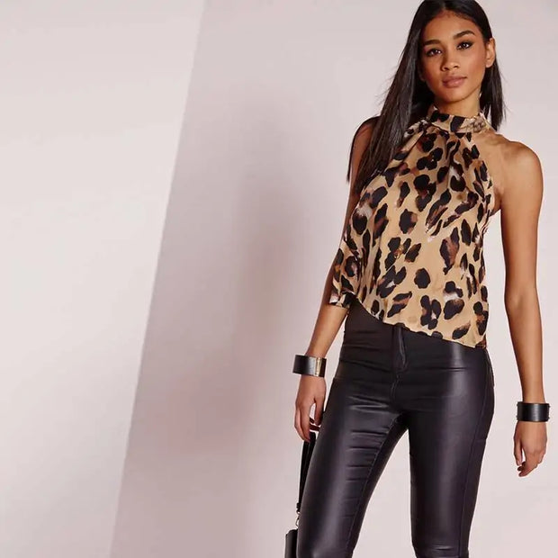 Women Blouses Sexy Leopard Print Ladies Shirts AT Fashion store