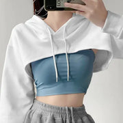 Cut Out Crop Hoodie A T FASHION STORE