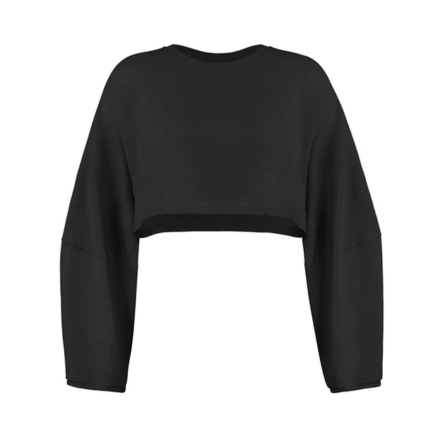 Sporty Crop Top Long Sleeve A T FASHION STORE