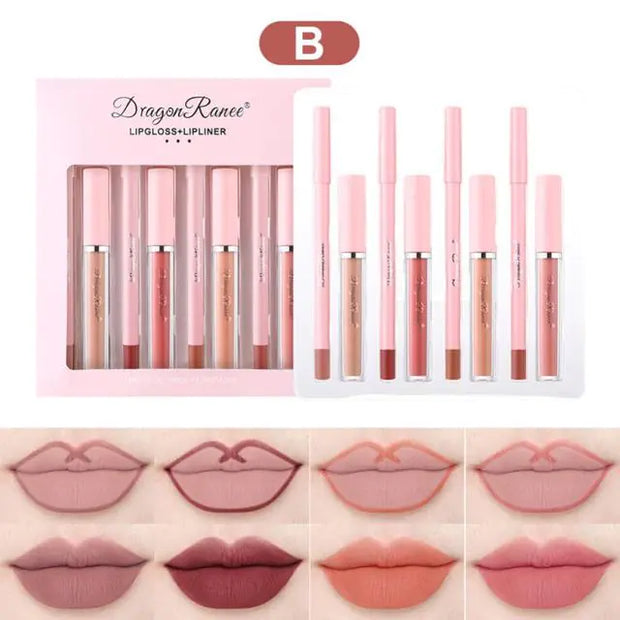 4pcs Lip Gloss Lip Liner Pen Set A T FASHION STORE