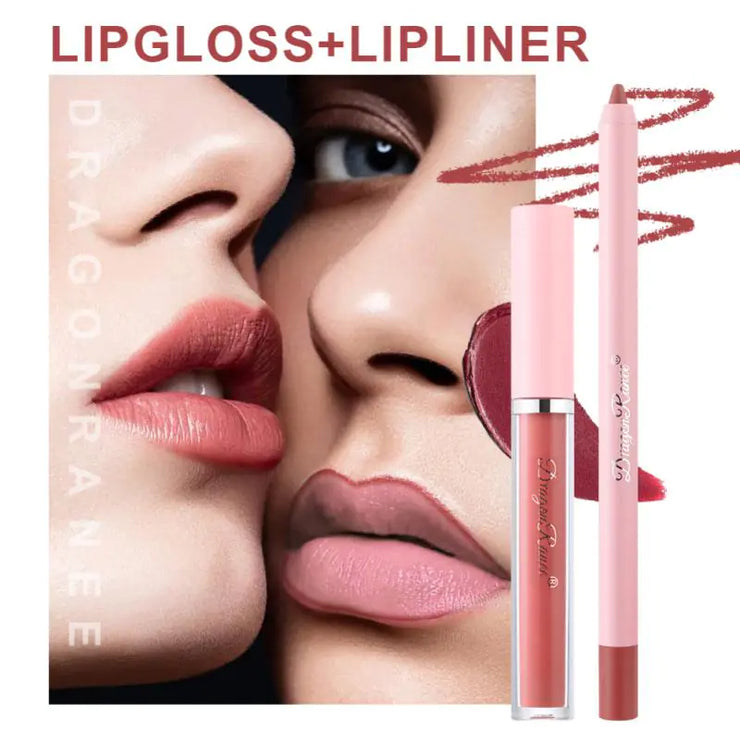 4pcs Lip Gloss Lip Liner Pen Set A T FASHION STORE