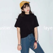 Rounded Collar T-Shirt A T FASHION STORE