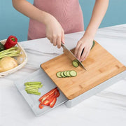 Chopping Board with Storage Container Drawer A T FASHION STORE