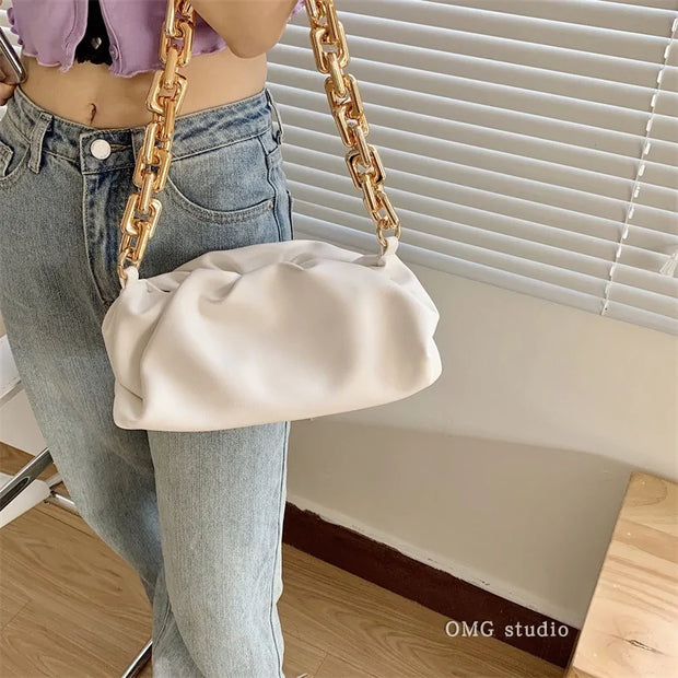 Soft Leather Cloud Bag: Women's Single Shoulder Purse A T FASHION STORE