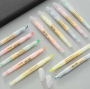 5-Color Double Nib Clear View Highlighter Pens Set - Fluorescent Marking Stationery for Students and Key Points Highlighting A T FASHION STORE