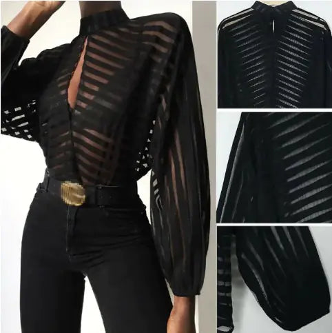 Women's Mesh Net Blouse A T FASHION STORE