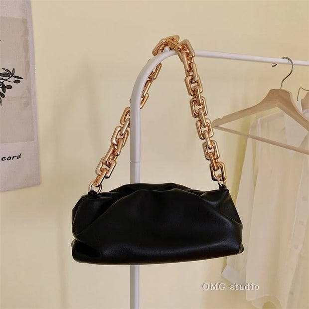 Soft Leather Cloud Bag: Women's Single Shoulder Purse A T FASHION STORE