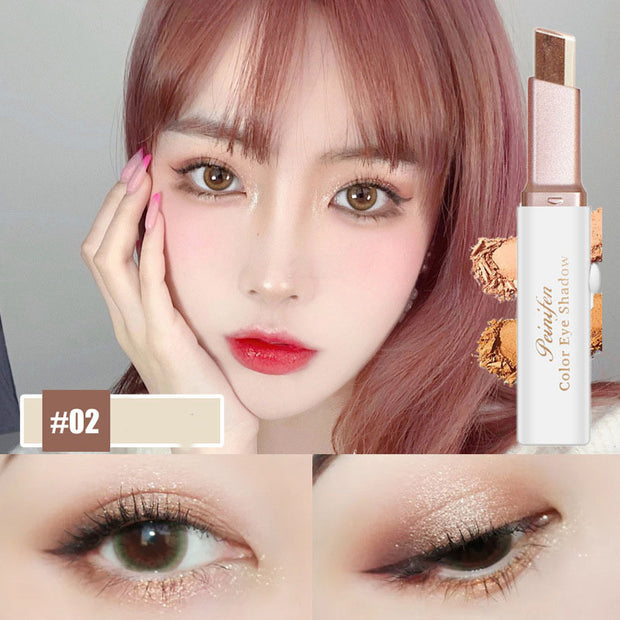 Lazy Eyeshadow Stick Stereo Gradient Shimmer Double Color Eye Shadow Pen Waterproof Easy To Wear Eyeshadow A T FASHION STORE